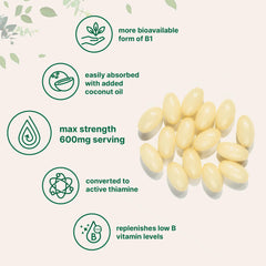 Micro Ingredients benfotiamine softgels serving three-capsule dose for 600mg.