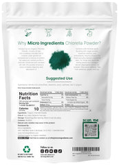 Organic chlorella powder jar ready for raw vegan greens in daily meals.