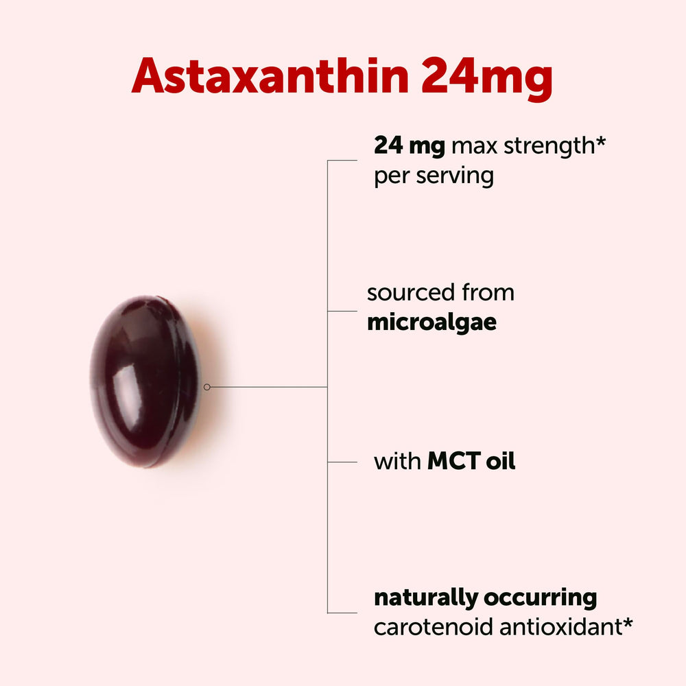 Astaxanthin from Haematococcus Pluvialis visual, natural pigment source for antioxidant support.