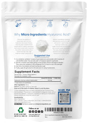 Micro Ingredients Hyaluronic Acid Serum Powder scoop for precise measurement.