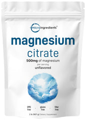 Micro Ingredients Magnesium Citrate Powder bottle for daily relaxation support