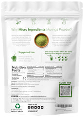 Micro Ingredients Moringa Leaf Powder scoop included for precise daily measurements.