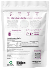Micro Ingredients multi collagen unflavored packets closeup ideal for versatile drink mixing.