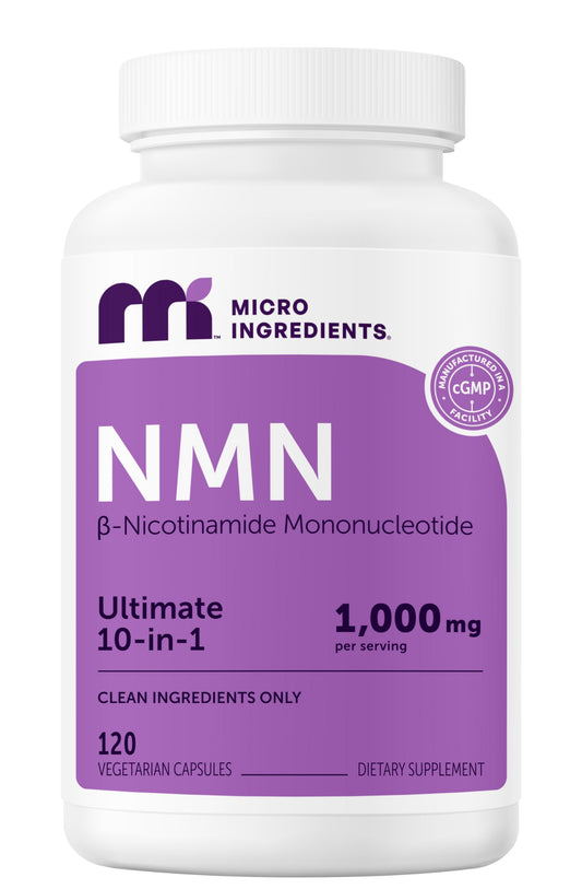 Micro Ingredients NMN Complex bottle - clean vegan capsules for daily wellness.