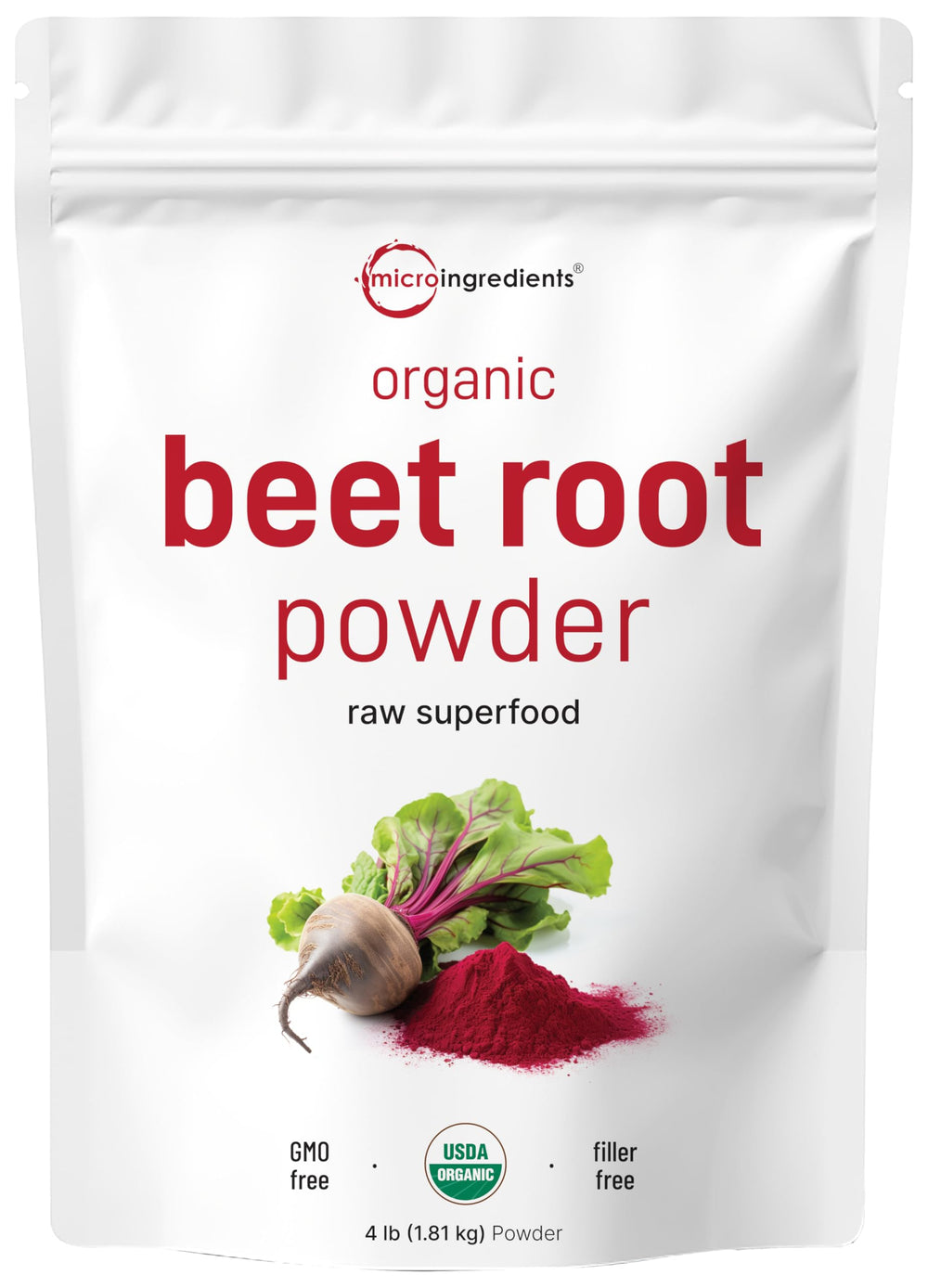Micro Ingredients organic beet root powder bulk bag for daily shakes.