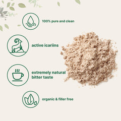 Micro Ingredients organic epimedium packaging indicating gluten-free, additive-free supplement