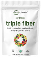 Micro Ingredients Organic Triple Fiber Powder bottle for daily digestion support