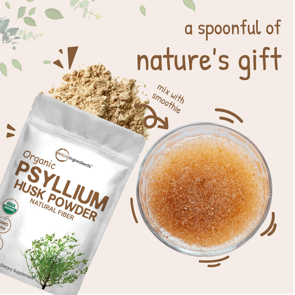 Micro Ingredients psyllium husk powder third-party testing seal ensures safety and purity