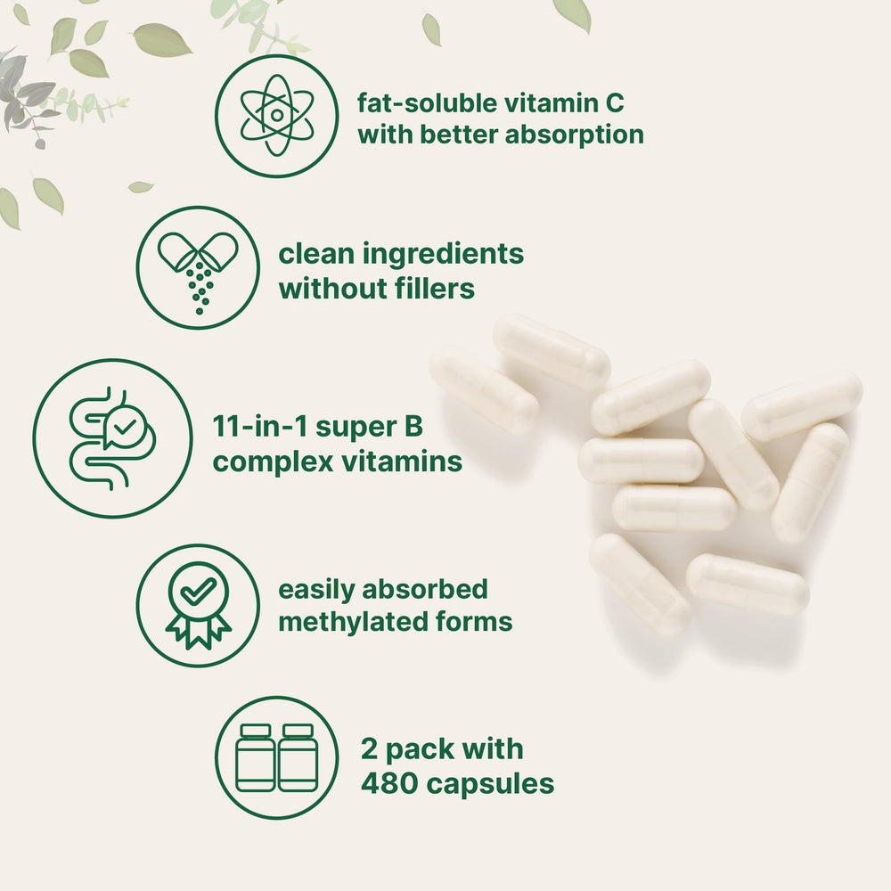 Label on Micro Ingredients Pure Methylated B Complex highlighting methylated vitamins.