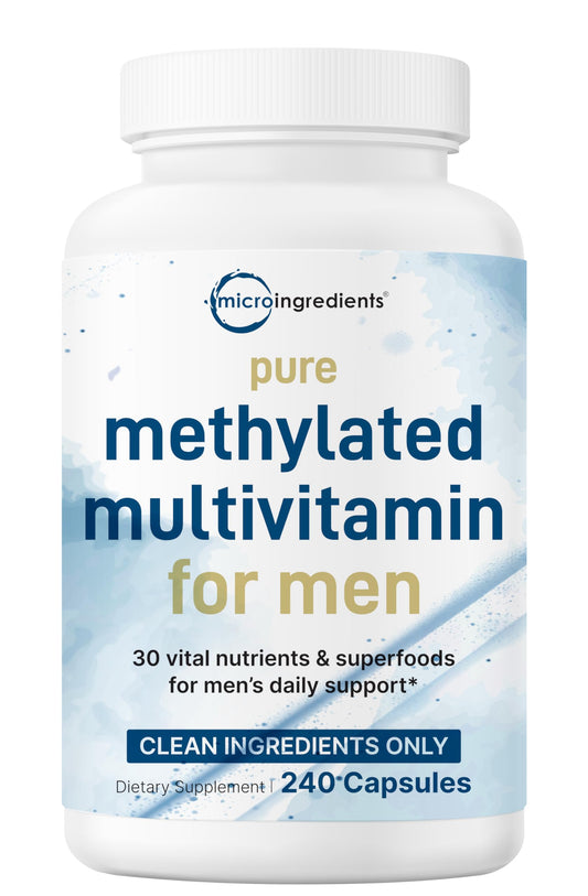 Micro Ingredients Pure Methylated Men bottle for daily wellness and easy capsule dosing