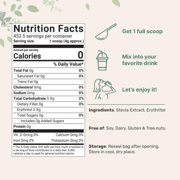 Micro Ingredients scoop showing a 4 g serving for precise sweetness