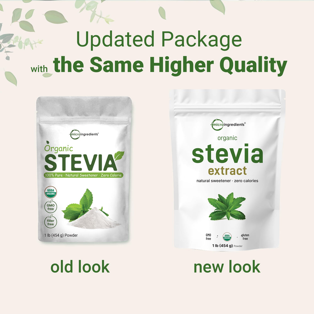Stevia powder ideal for coffee, tea, and smoothies with zero calories.