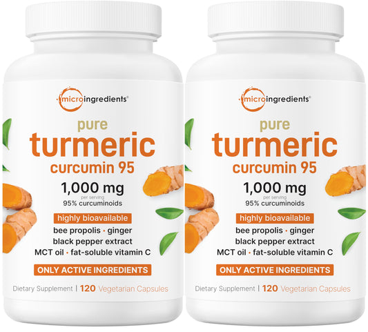 Micro Ingredients Turmeric Curcumin 1000mg bottle shows high potency for daily joint support