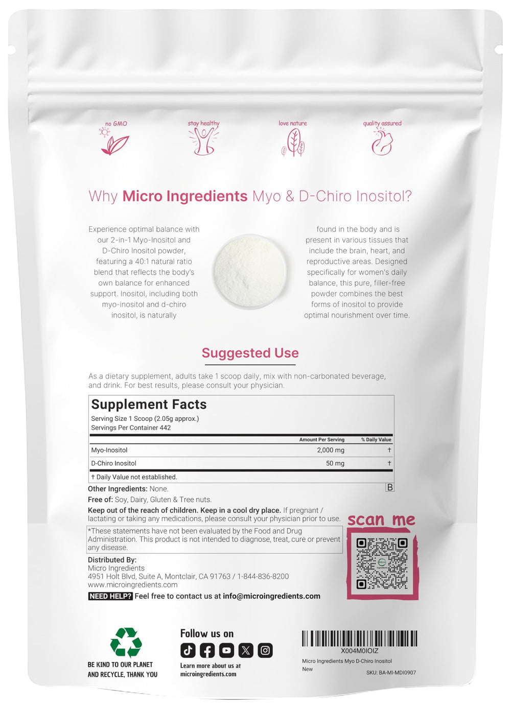 Two-pound pack by Micro Ingredients for long-term use