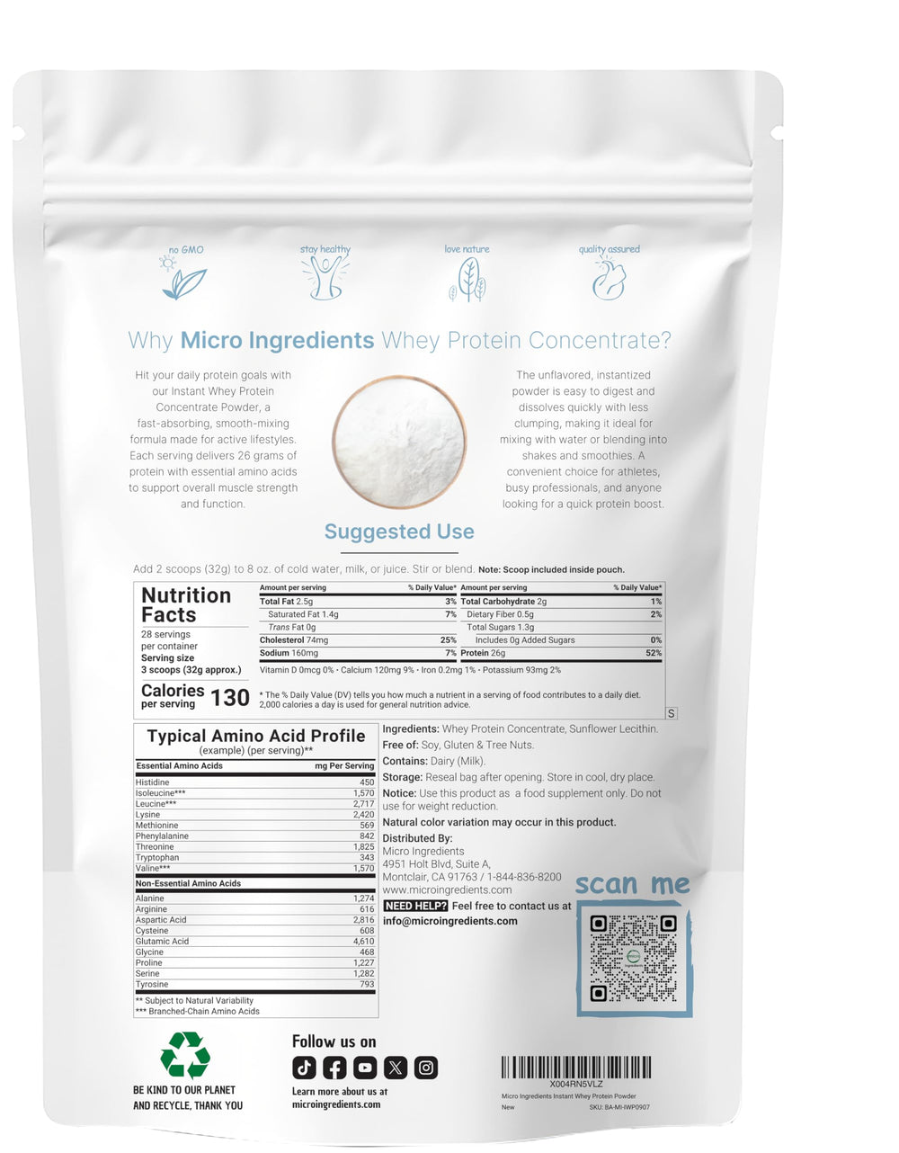 micro ingredients unflavored whey protein powder; smooth mix for shakes and coffee.