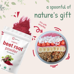 Label highlights vegan and non-GMO features of Micro Ingredients beet powder.
