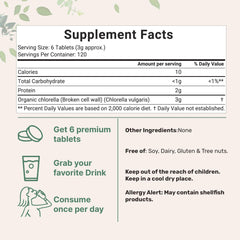 Micro Ingredients vegan protein chlorella tablets on spoon for easy daily intake