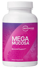 MegaMucosa bottle front by Microbiome Labs signals comprehensive gut mucosal support