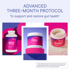 Microbiome Labs MegaMucosa powder showing mucosal support with dairy-free immunoglobulins.