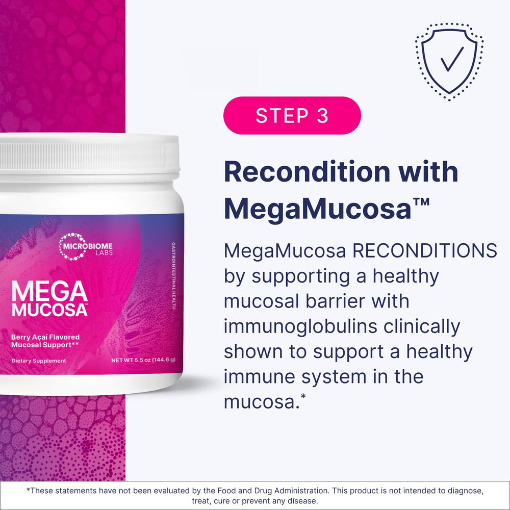 Microbiome Labs MegaPre powder dissolving in water to illustrate prebiotic intake.