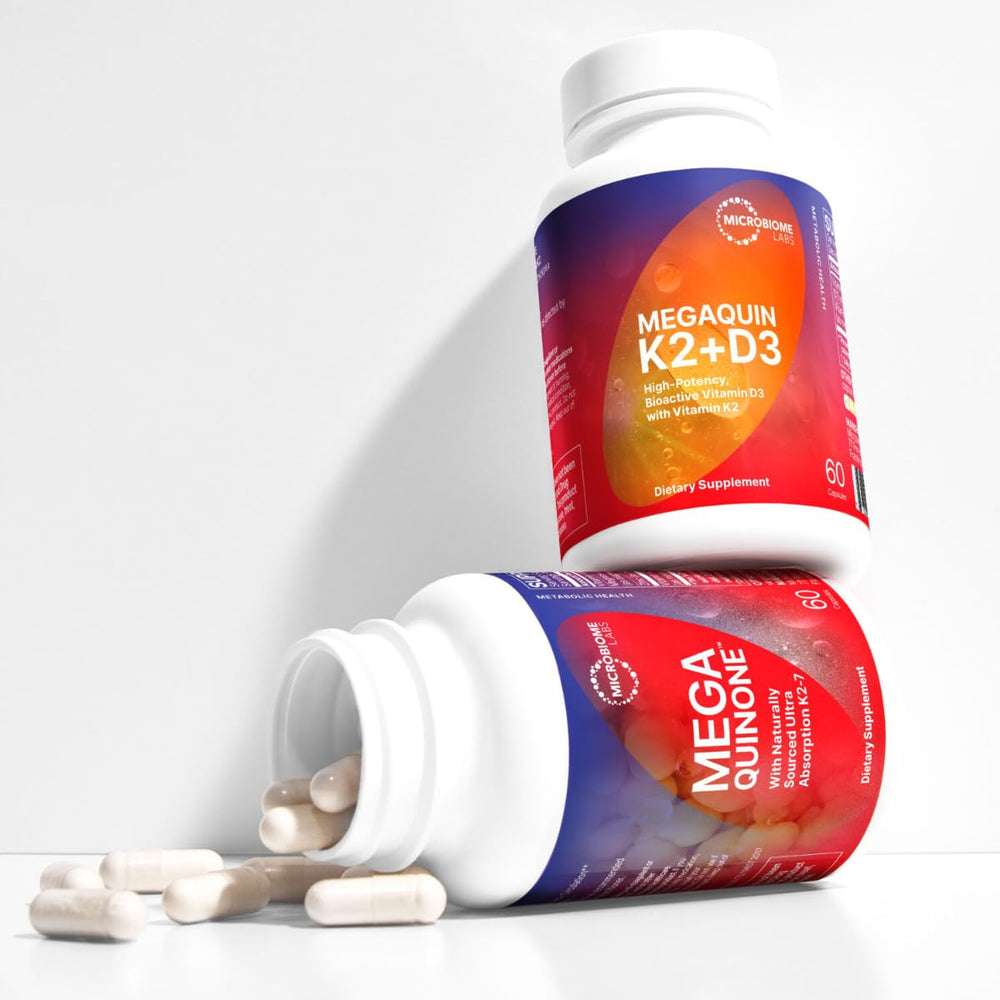 Microbiome Labs MegaQuin D3K2 label detail with natural fermentation MK-7 origin