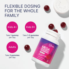 Microbiome Labs MegaSporeBiotics Gummies kids serving highlights family-friendly daily support