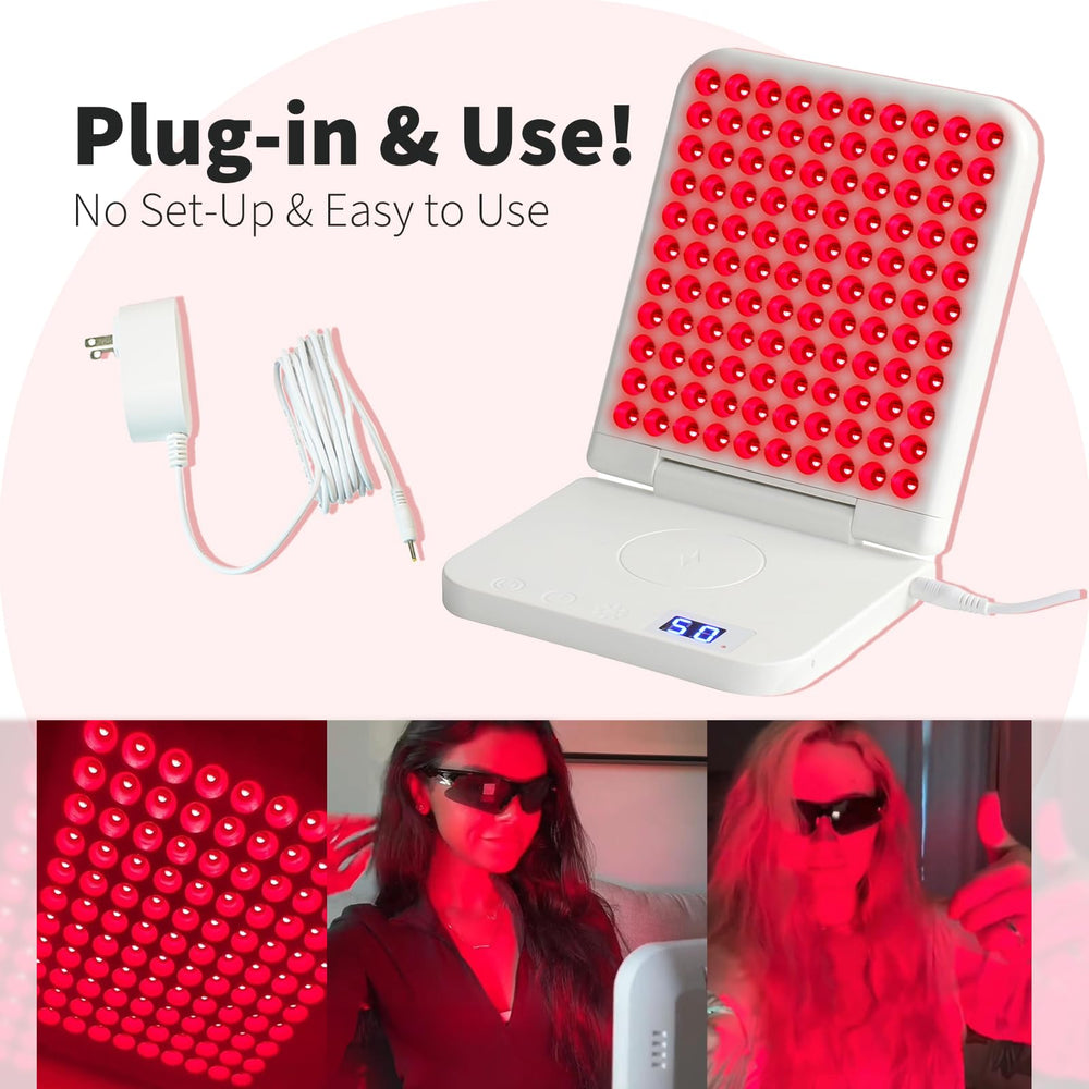 MicroENE 660nm red-only mode highlight for facial skincare routines.