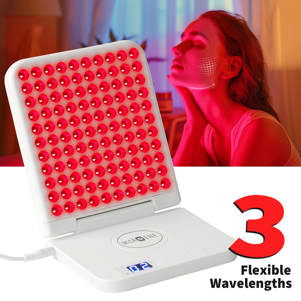 MicroENE red and NIR combo mode for versatile light therapy.