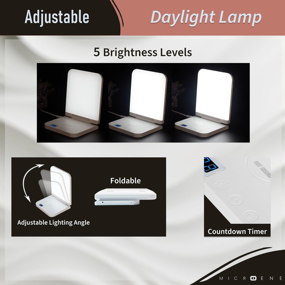 MICROENE timer function helps pace daily light sessions