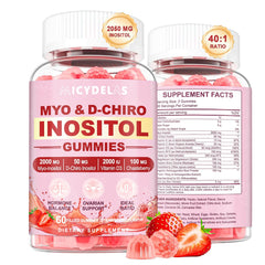 MicyDelas myo inositol and d chiro inositol gummies bottle for daily hormonal balance.
