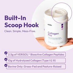 Unflavored VERISOL collagen powder blends into drinks easily