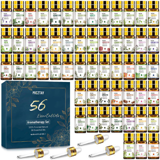 Mieztay 56-pc essential oils set in a gift box for aromatherapy exploration