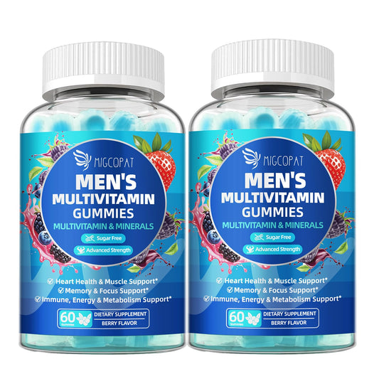 Migcopat Men's Multivitamin bottle front shows packaging for daily wellness