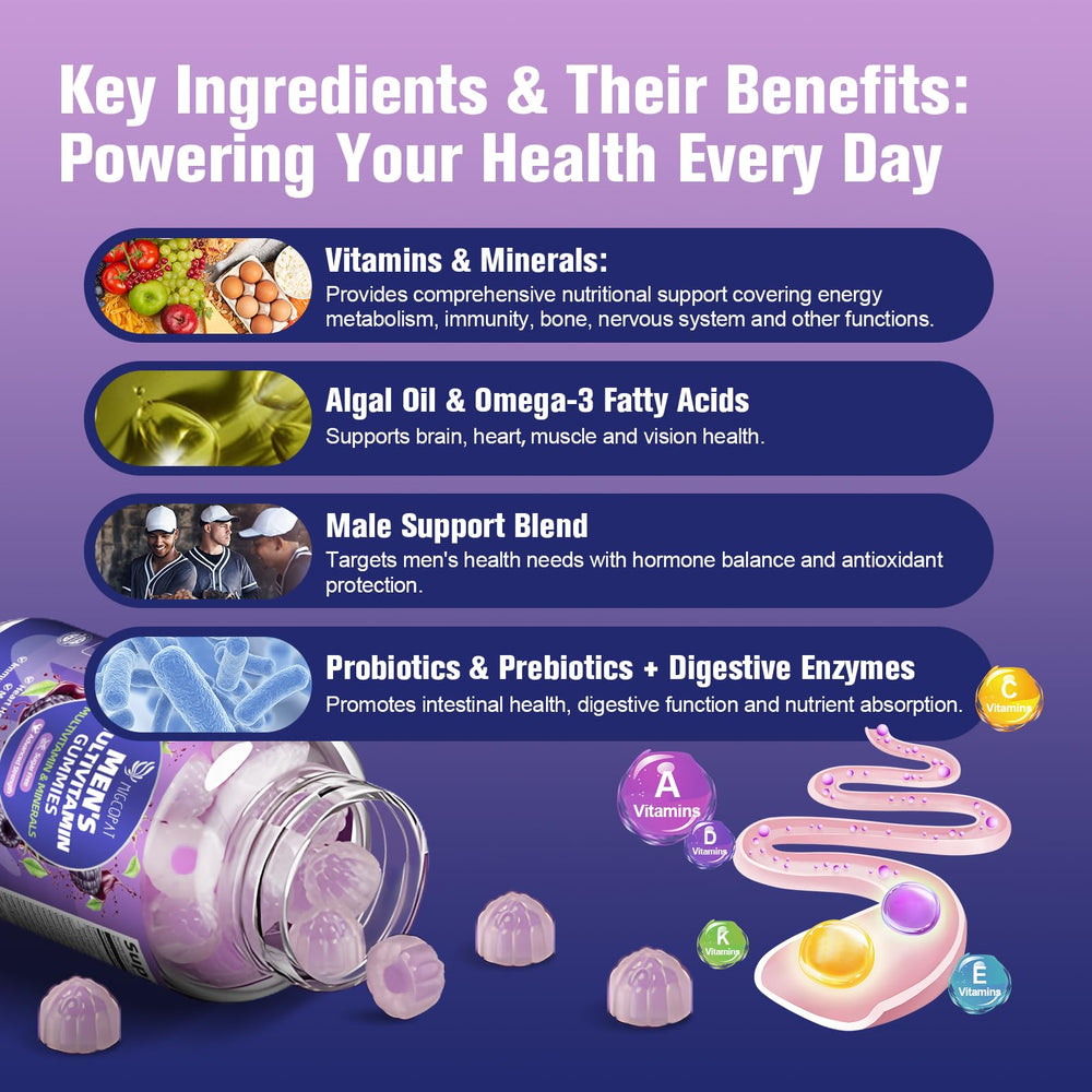 Migcopat probiotics blend visual suggesting gut health support and immunity