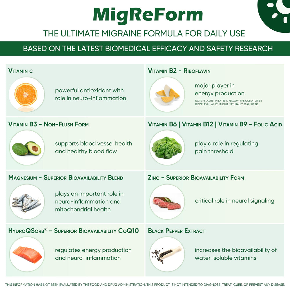 MigReForm bottle on a nightstand as daily routine