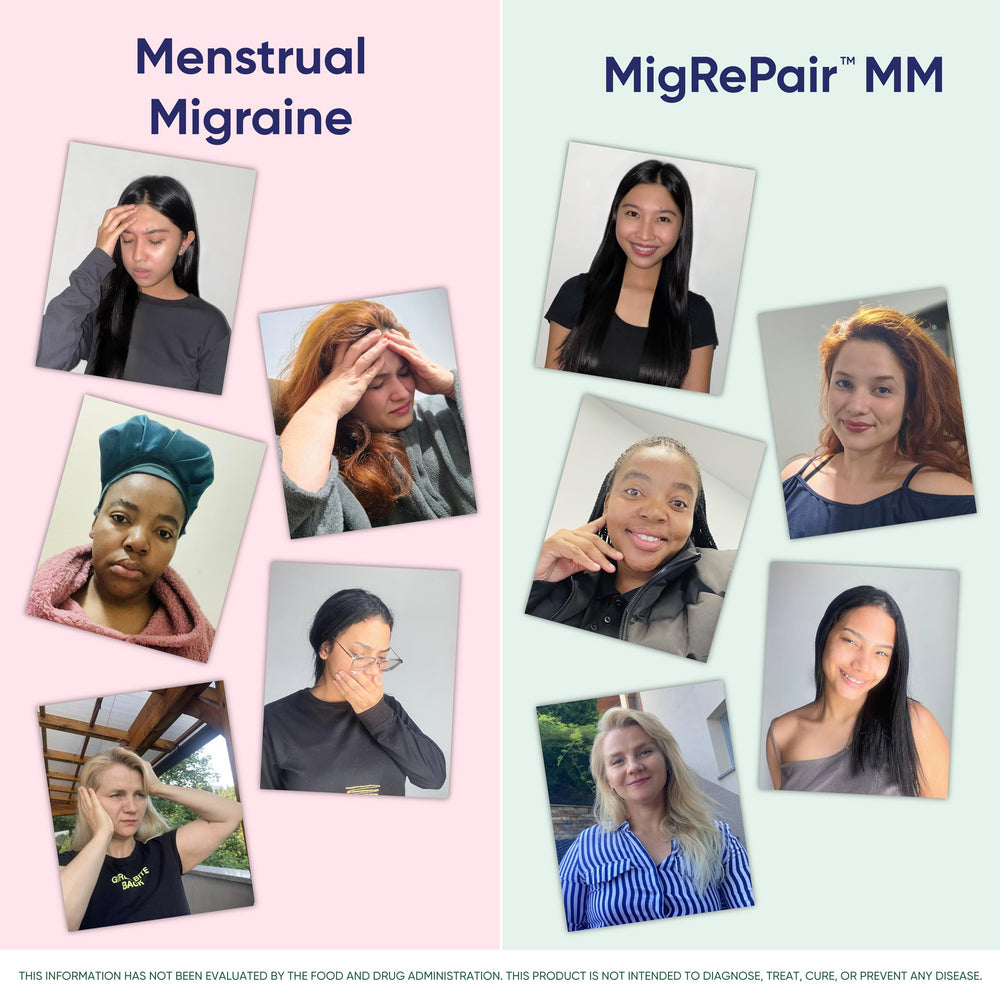MigRePair MM perimenstrual use concept during hormone shifts