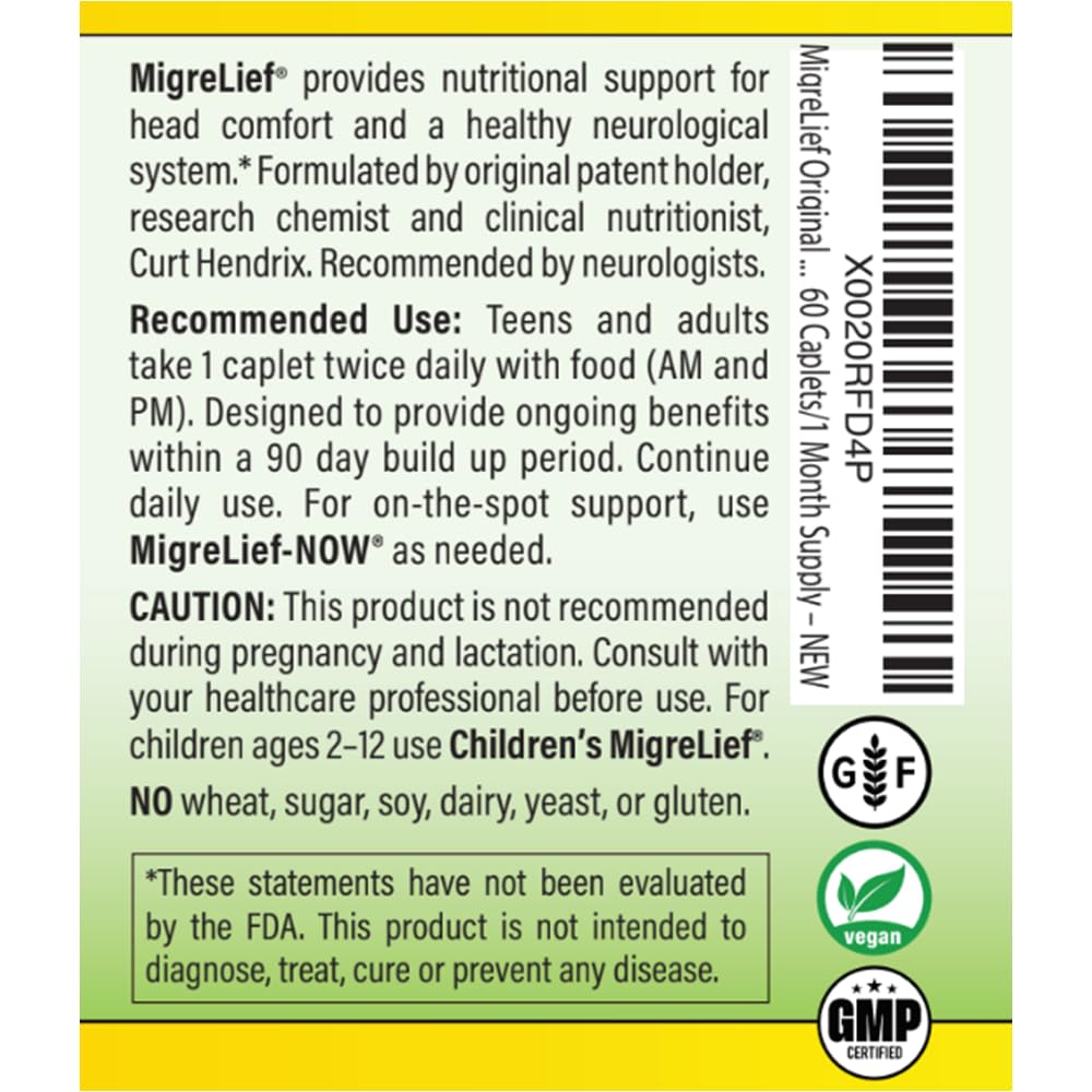 Person taking MigreLief capsule as part of routine.