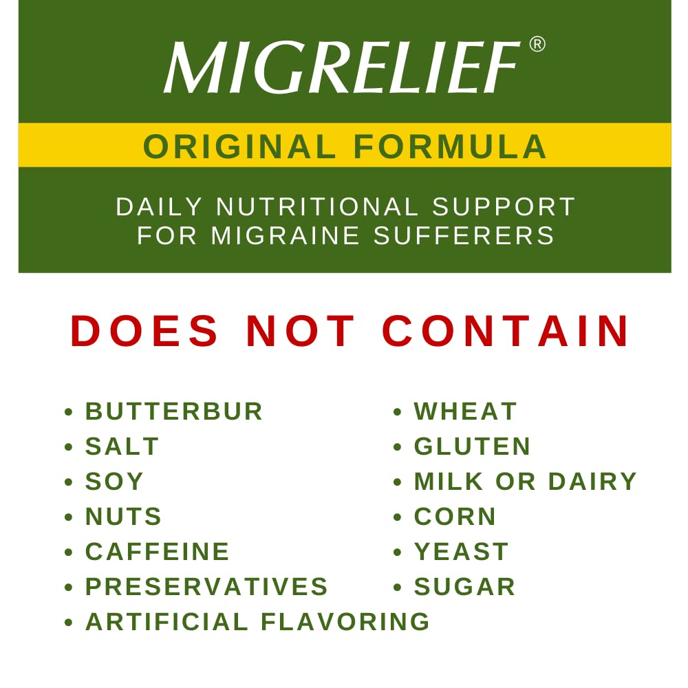 MigreLief packaging front view demonstrates quality and daily use.
