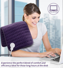 MIKRALE heating pad size 12x24 provides broad warmth across back and shoulders