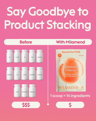 Vegan and non-GMO labels on Milamend packaging