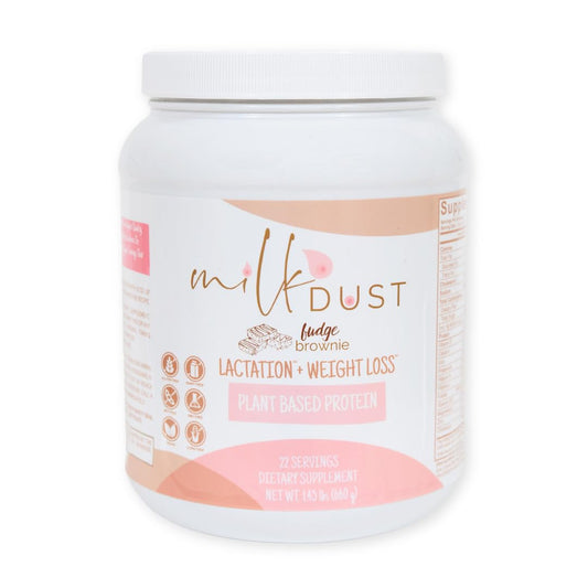 Milk Dust protein powder 660g jar for easy daily lactation nutrition.