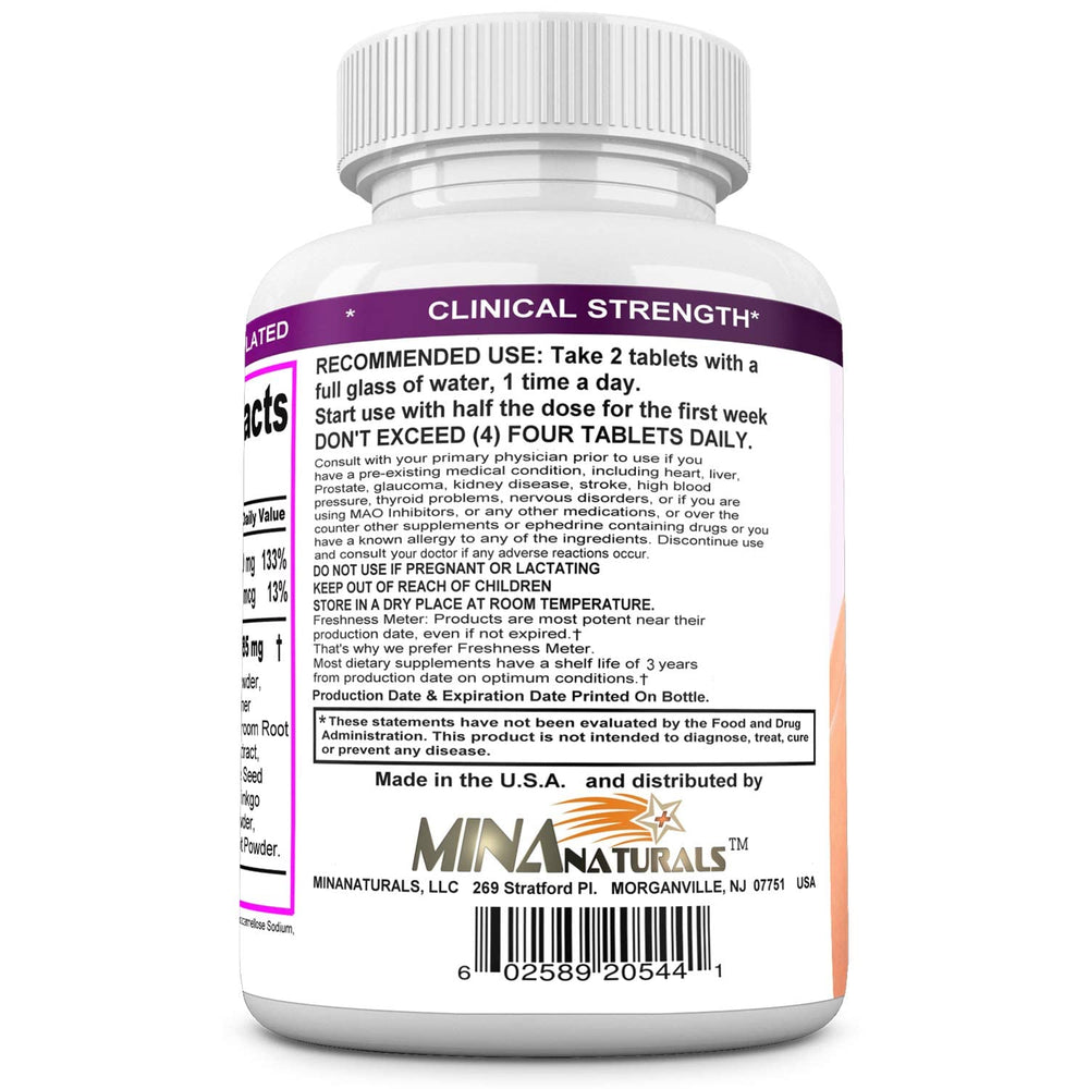 MINANATURALS Varicosolve natural ingredients array, herbal profile.