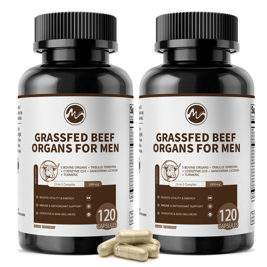 Minch beef organs supplement bottle for daily vitality.