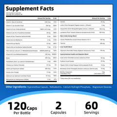 Minch multivitamin for men 40+ vegan gluten-free label and clean formula