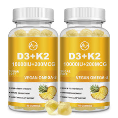 Minch Vitamin D3 K2 gummies bottle for easy daily wellness and bone support.