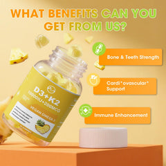 Minch gummies closeup shows pineapple flavor and sugar-free formulation for tasty supplementation.