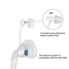 MiNiClean Airfit N40 magnetic clips guide headgear quickly and securely.