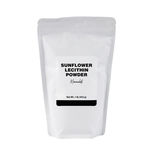 Minimalist Sunflower Lecithin Powder in a resealable bag for easy storage and quick use.