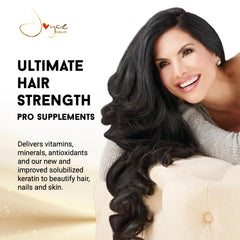 Miracle Elixir Collection capsules close-up highlighting nutrients for hair, skin, and nails.