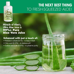 Pouring Miracle of Aloe Ultra Juice into a glass for daily use.